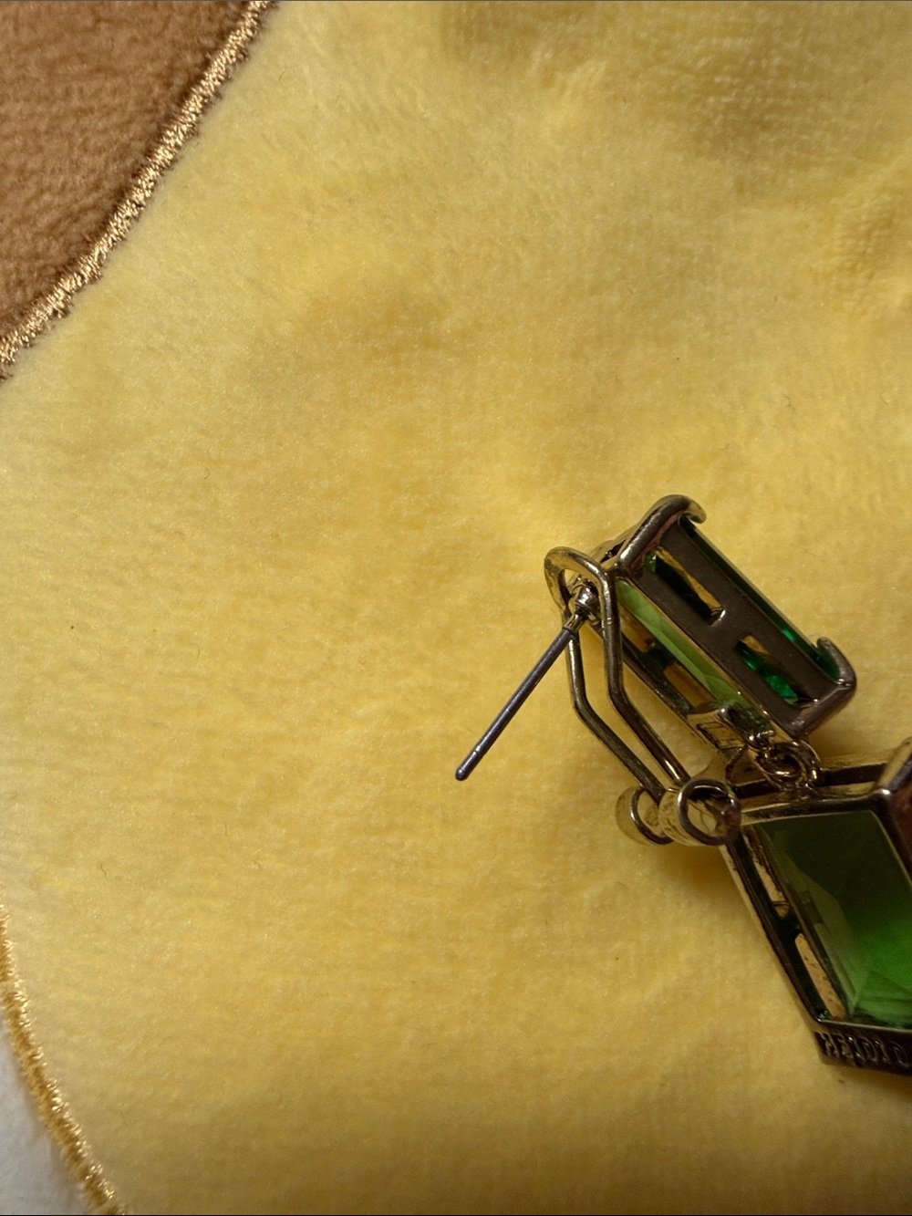 Heidi Daus Deep Green Rectangular Swarovski Drop Earrings - Picture 8 of 9